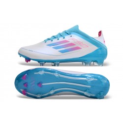 Adidas F50 FG Soccer Shoes Ltblue Grey Pink