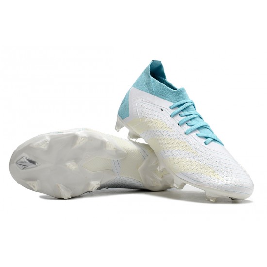 Cheap Adidas Predator Accuracy FG Boost Soccer Shoes White Ltblue Sale