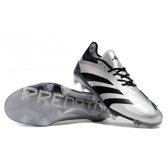 Cheap Adidas Predator Accuracy FG Low Soccer Shoes Black Silver Sale