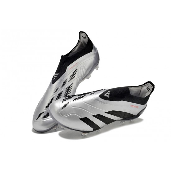 Cheap Adidas Predator Accuracy FG Low Soccer Shoes Silver Black Sale