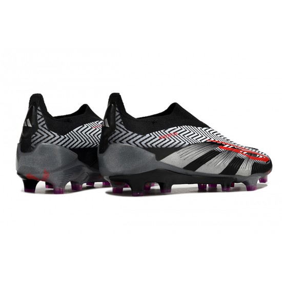 Cheap Adidas Predator Accuracy FG Soccer Shoes Black Silver Grey Sale