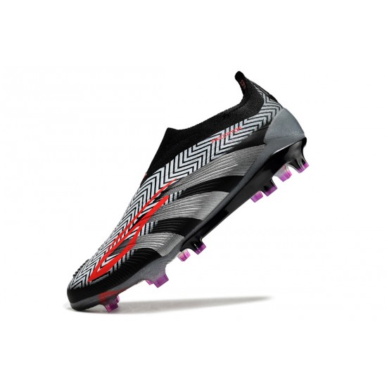 Cheap Adidas Predator Accuracy FG Soccer Shoes Black Silver Grey Sale