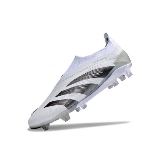 Cheap Adidas Predator Accuracy FG Soccer Shoes Grey White Sale