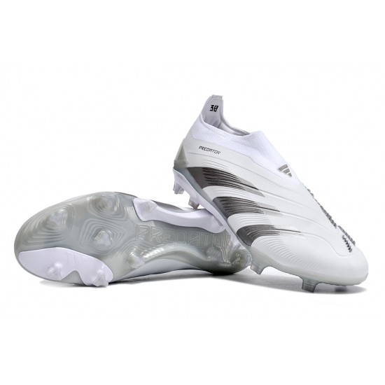 Cheap Adidas Predator Accuracy FG Soccer Shoes Grey White Sale