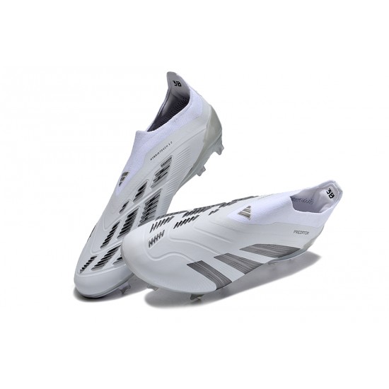 Cheap Adidas Predator Accuracy FG Soccer Shoes Grey White Sale