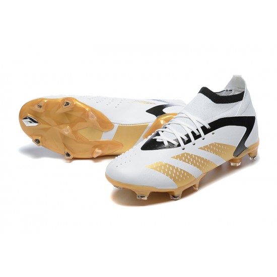 Cheap Adidas Predator Accuracy FG Soccer Shoes White Gold Black Sale