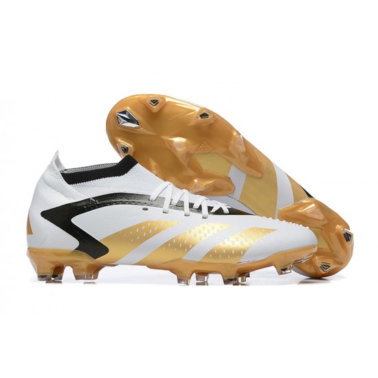 Cheap Adidas Predator Accuracy FG Soccer Shoes White Gold Black Sale