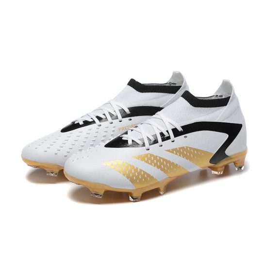 Cheap Adidas Predator Accuracy FG Soccer Shoes White Gold Black Sale