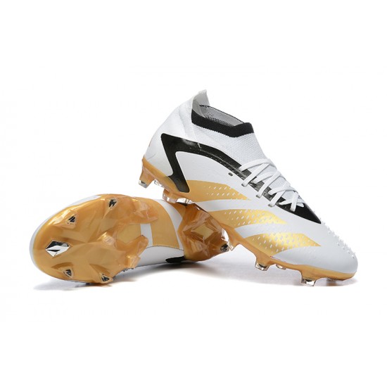 Cheap Adidas Predator Accuracy FG Soccer Shoes White Gold Black Sale