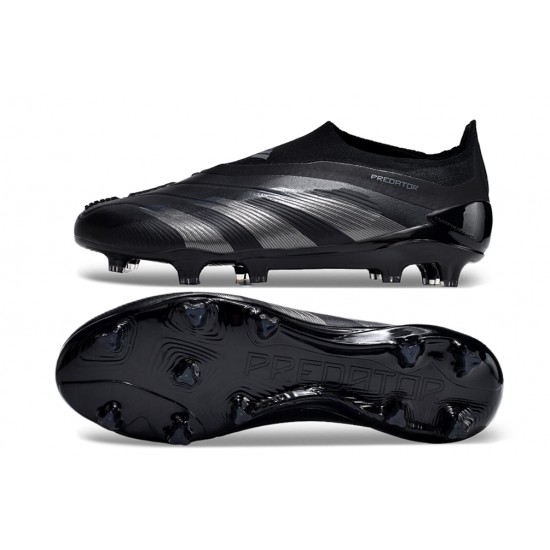 Cheap Adidas Predator Elite Laceless Boost FG All-Black Low Soccer Shoes Sale