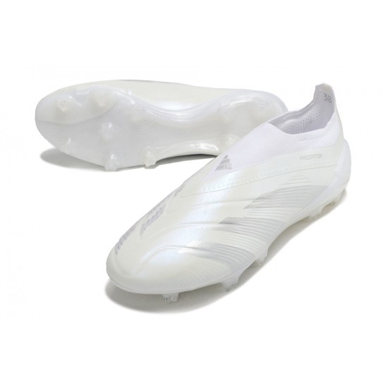 Cheap Adidas Predator Elite Laceless Boost FG Beige/Silver Low Soccer Shoes Sale