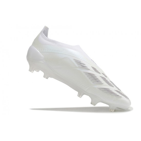 Cheap Adidas Predator Elite Laceless Boost FG Beige/Silver Low Soccer Shoes Sale