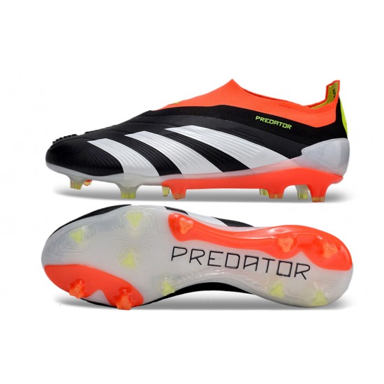 Cheap Adidas Predator Elite Laceless Boost FG Grey/Black/Orange Low Soccer Shoes Sale