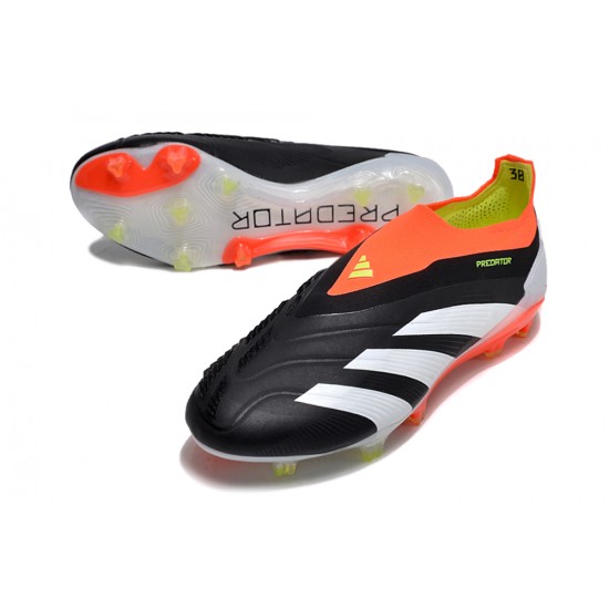 Cheap Adidas Predator Elite Laceless Boost FG Grey/Black/Orange Low Soccer Shoes Sale