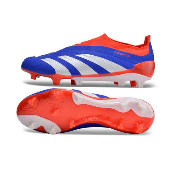 Cheap Adidas Predator Elite Laceless Boost FG Orange Silver Blue Low Soccer Shoes Sale