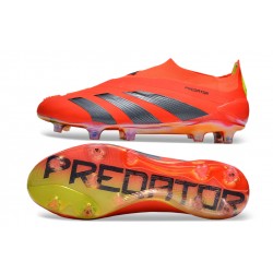 Adidas Predator Elite Laceless Boost FG Red Black Yellow Low Soccer Shoes