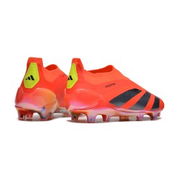 Adidas Predator Elite Laceless Boost FG Red Black Yellow Low Soccer Shoes