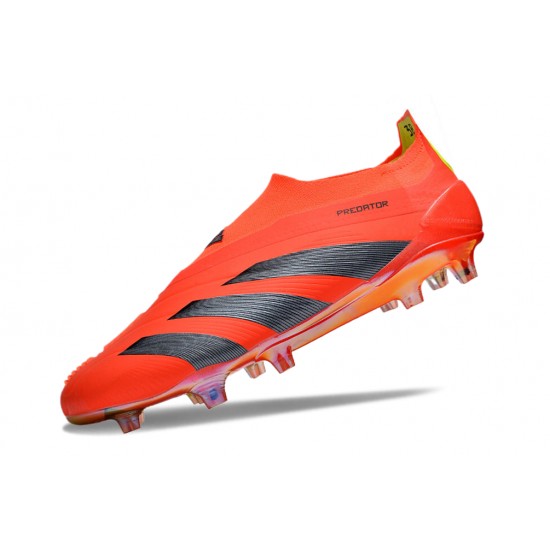 Cheap Adidas Predator Elite Laceless Boost FG Red Black Yellow Low Soccer Shoes Sale