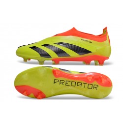 Adidas Predator Elite Laceless Boost FG Yellow Black Orange Low Soccer Shoes