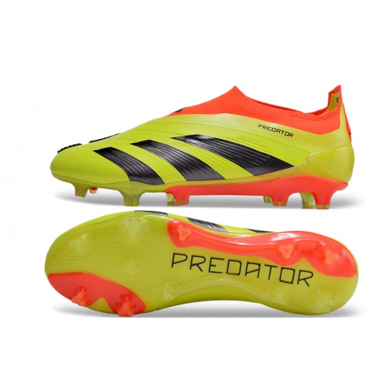 Cheap Adidas Predator Elite Laceless Boost FG Yellow Black Orange Low Soccer Shoes Sale