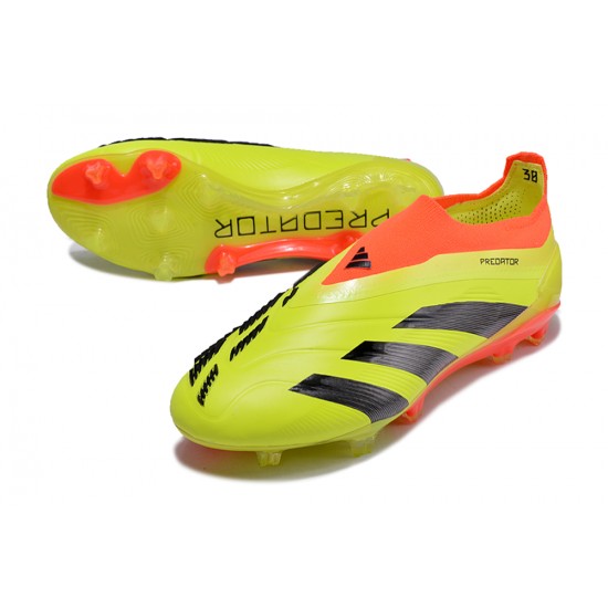 Cheap Adidas Predator Elite Laceless Boost FG Yellow Black Orange Low Soccer Shoes Sale