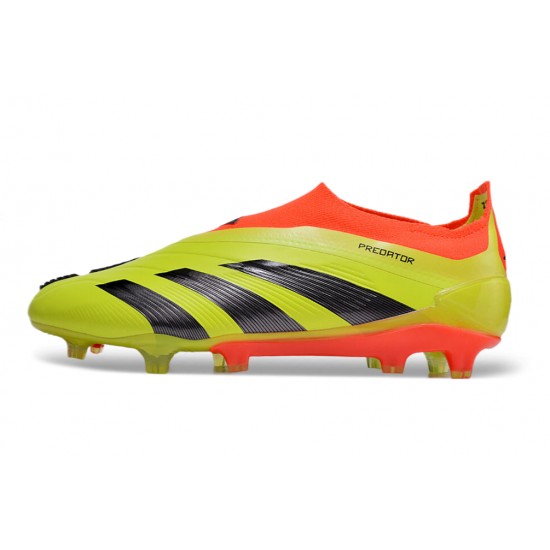 Cheap Adidas Predator Elite Laceless Boost FG Yellow Black Orange Low Soccer Shoes Sale