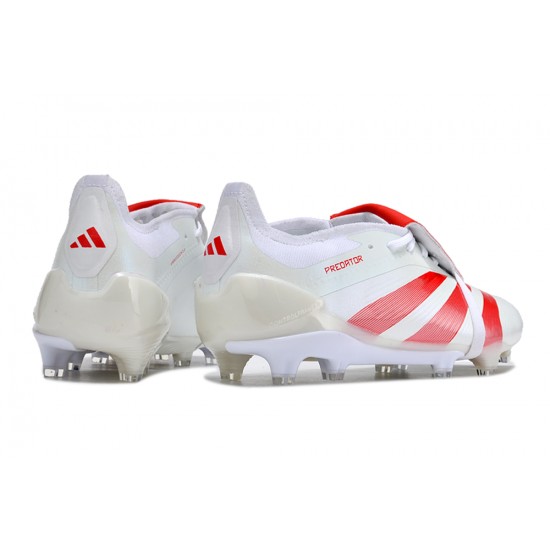 Cheap Adidas Predator Elite Tongue FG Beige White Red Low Soccer Shoes Sale