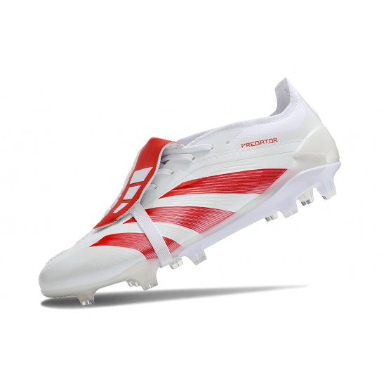 Cheap Adidas Predator Elite Tongue FG Beige White Red Low Soccer Shoes Sale