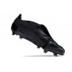 Cheap Adidas Predator Elite Tongue FG Black Silver Low Soccer Shoes Sale