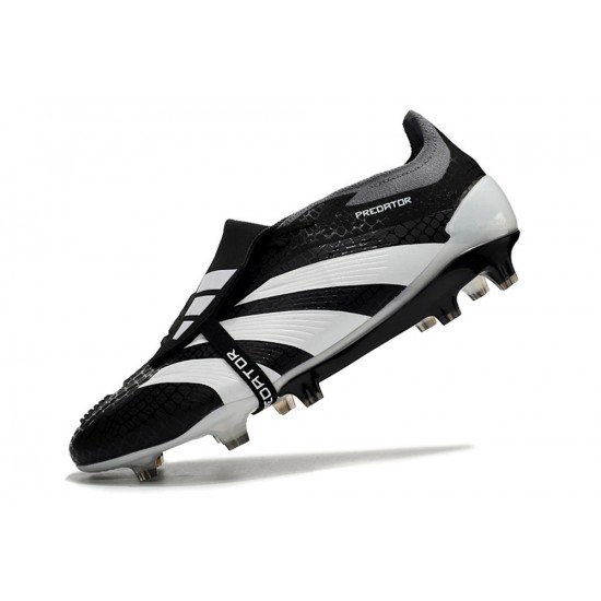 Cheap Adidas Predator Elite Tongue FG Black White Low Soccer Shoes Sale