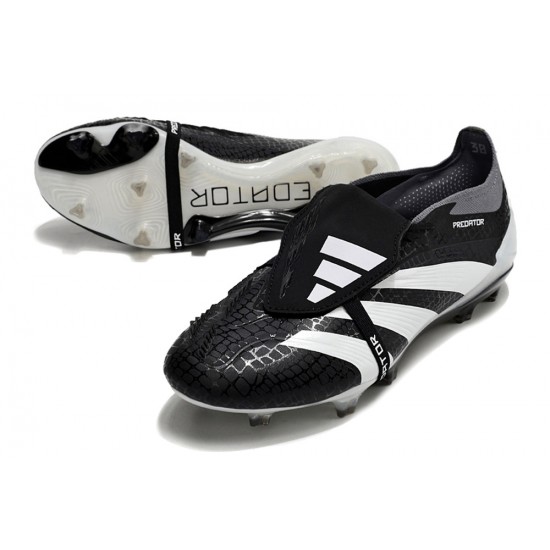 Cheap Adidas Predator Elite Tongue FG Black White Low Soccer Shoes Sale