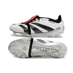 Adidas Predator Elite Tongue FG Black Red White Silver Low Soccer Shoes