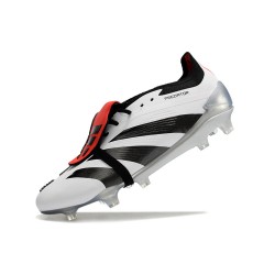 Adidas Predator Elite Tongue FG Black Red White Silver Low Soccer Shoes