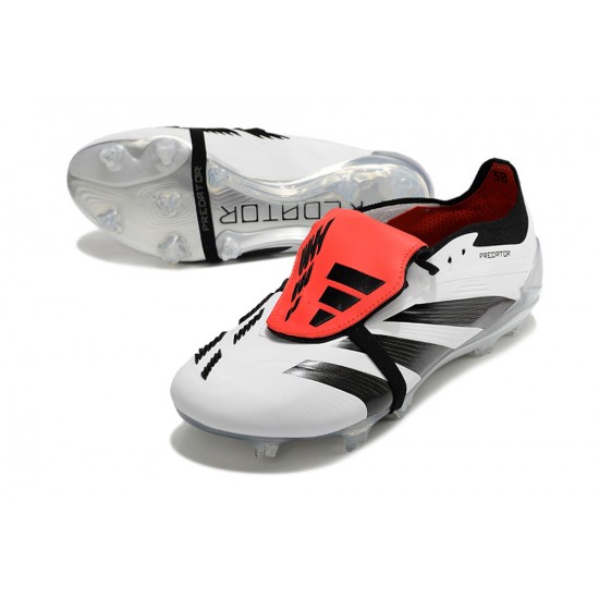 Cheap Adidas Predator Elite Tongue FG Black Red White Silver Low Soccer Shoes Sale