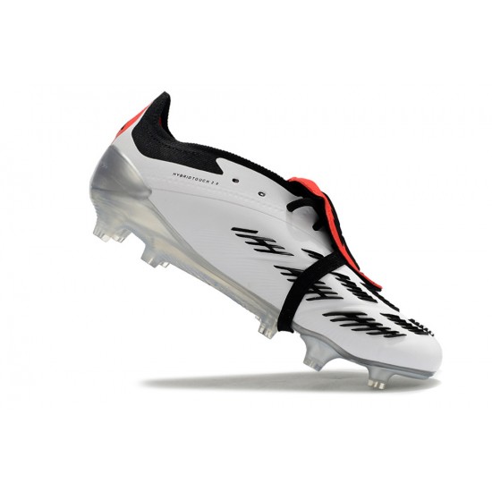 Cheap Adidas Predator Elite Tongue FG Black Red White Silver Low Soccer Shoes Sale