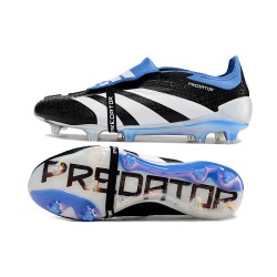 Adidas Predator Elite Tongue FG Black White Ltblue Low Soccer Shoes