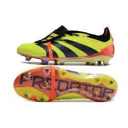 Adidas Predator Elite Tongue FG Black Yellow Red Low Soccer Shoes