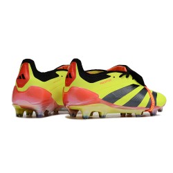 Adidas Predator Elite Tongue FG Black Yellow Red Low Soccer Shoes