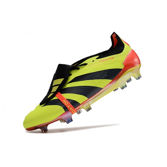 Cheap Adidas Predator Elite Tongue FG Black Yellow Red Low Soccer Shoes Sale