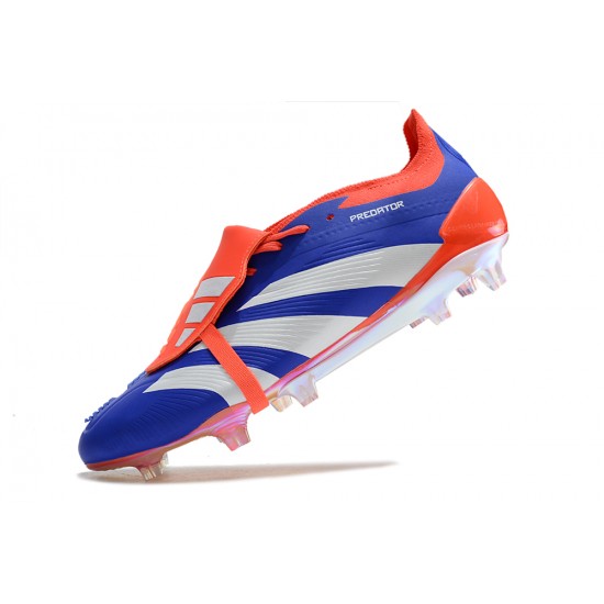 Cheap Adidas Predator Elite Tongue FG Deep Blue Orange White Low Soccer Shoes Sale