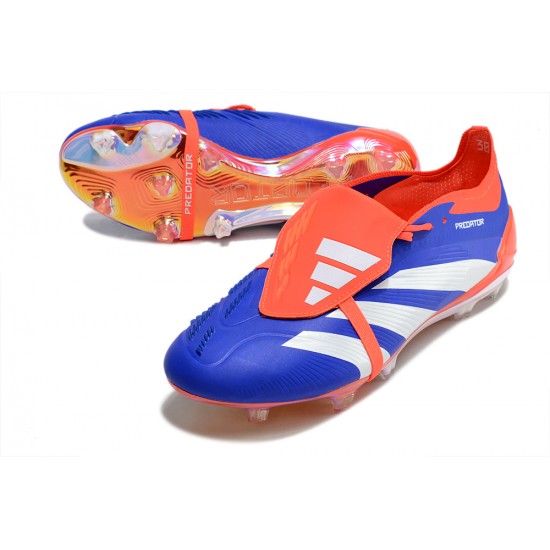 Cheap Adidas Predator Elite Tongue FG Deep Blue Orange White Low Soccer Shoes Sale