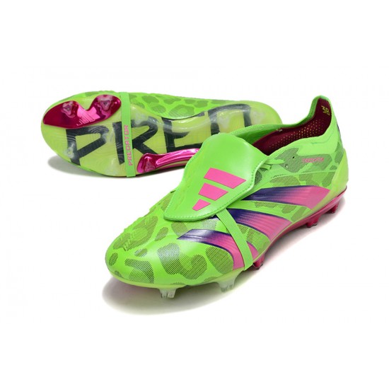 Cheap Adidas Predator Elite Tongue FG Green Peach Deep Blue Low Soccer Shoes Sale