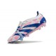 Cheap Adidas Predator Elite Tongue FG Pink Deep Blue White Low Soccer Shoes Sale