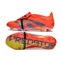 Adidas Predator Elite Tongue FG Red Black Yellow Low Soccer Shoes