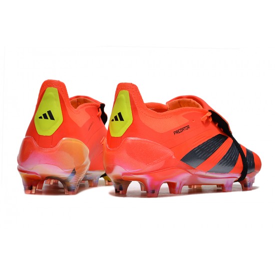 Cheap Adidas Predator Elite Tongue FG Red Black Yellow Low Soccer Shoes Sale