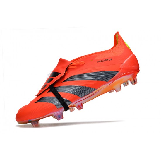 Cheap Adidas Predator Elite Tongue FG Red Black Yellow Low Soccer Shoes Sale