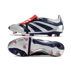 Adidas Predator Elite Tongue FG Silver Black Red White Low Soccer Shoes