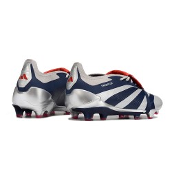 Adidas Predator Elite Tongue FG Silver Black Red White Low Soccer Shoes