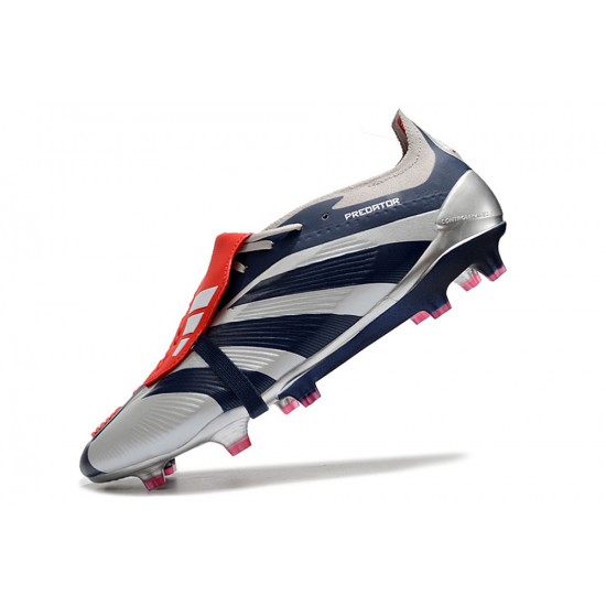 Cheap Adidas Predator Elite Tongue FG Silver Black Red White Low Soccer Shoes Sale