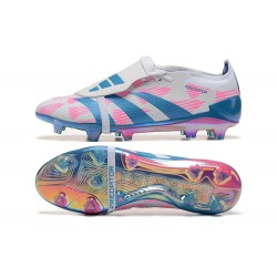 Adidas Predator Elite Tongue FG Soccer Shoes Pink Beige Ltblue 